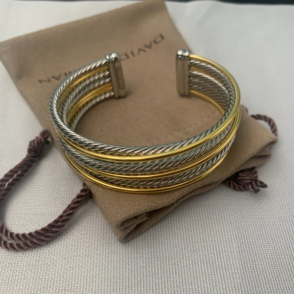 Multi thread open Sterling Silver Bracelet - Picture 3 of 4